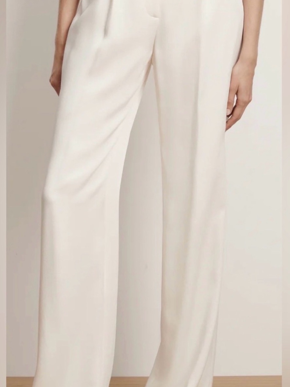 Veronica Beard Robinne Pleated Trousers Ivory Designer Pants Size 10
